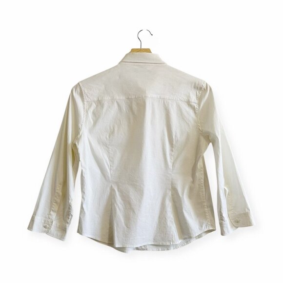 Prada White Stretch Cotton Button Down Shirt, size Italian 44/10 US, - Picture 2 of 15